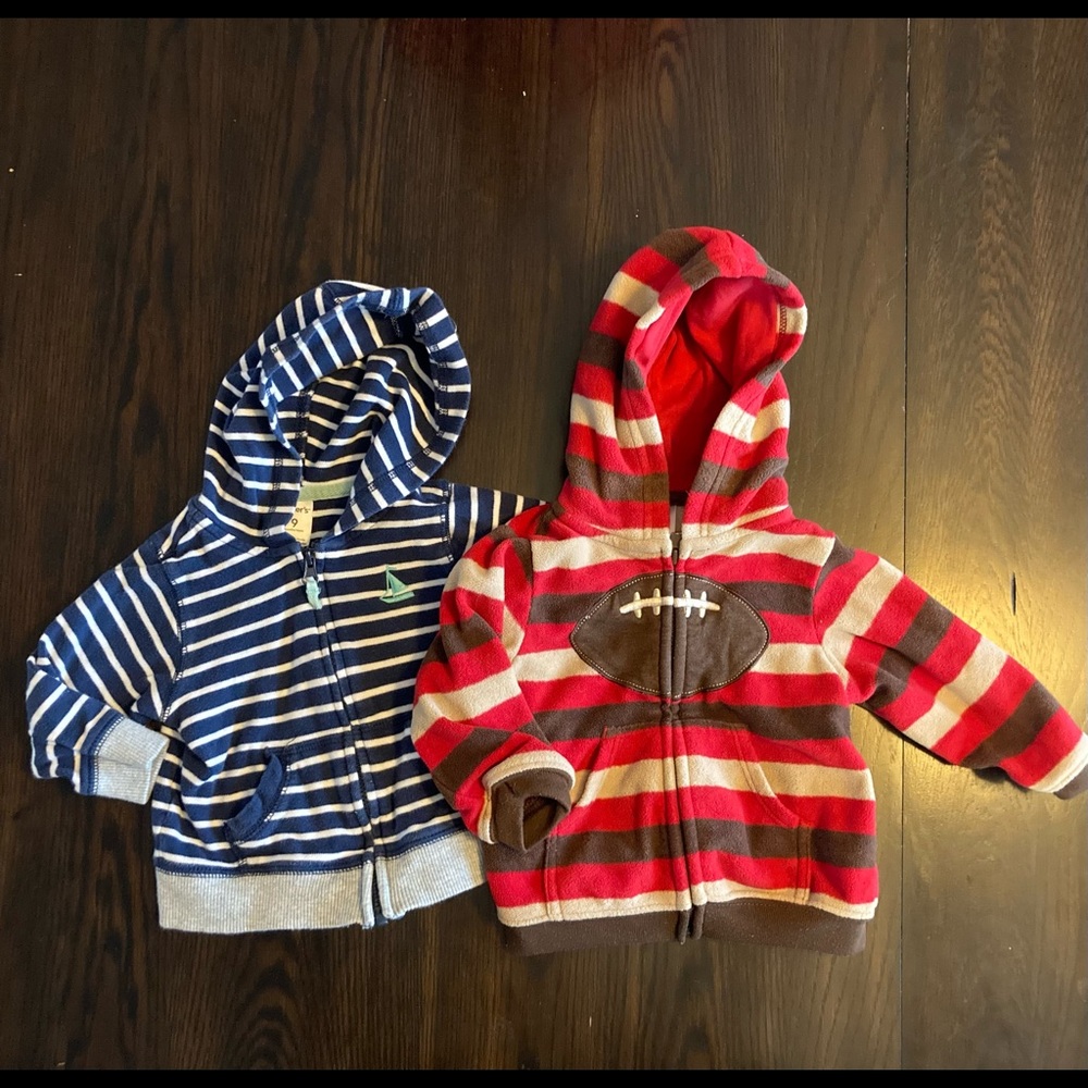 Carter’s zip up hoodie lot, 9 months, boys